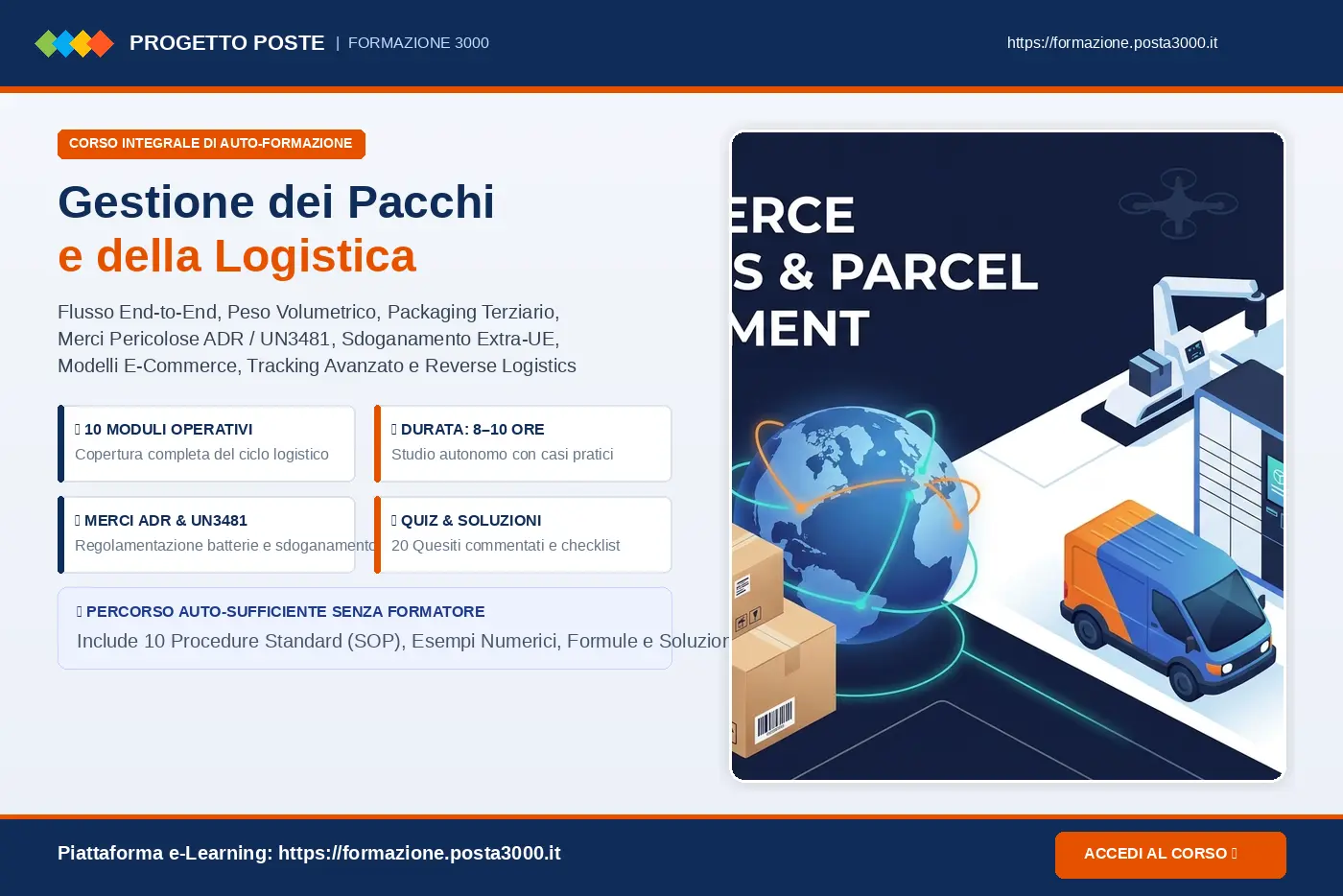 Corso sulla gestione dei pacchi e della logistica
