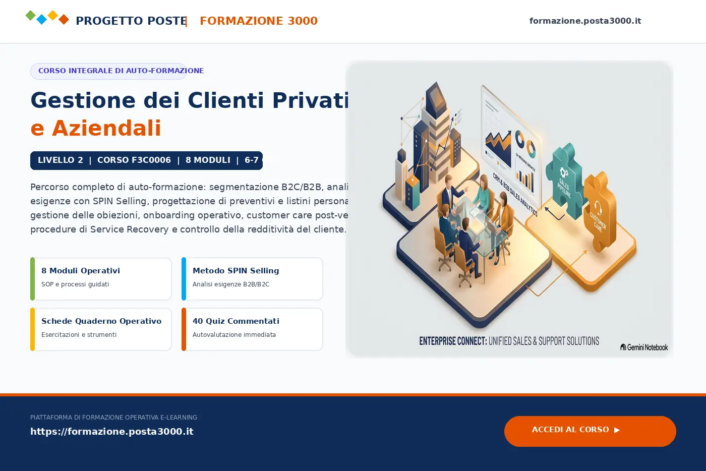 Corso sulla gestione dei clienti privati e aziendali